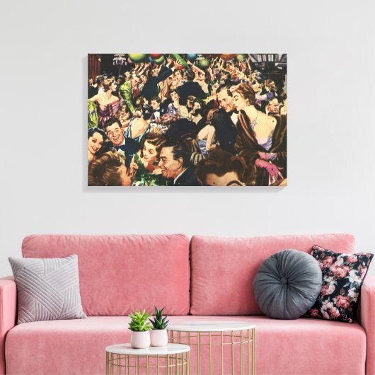 Hollywood Theme Fancy Partij met Ballonnen Canvas Afdruk (Insitu (Woonkamer))