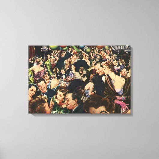  Hollywood Theme Fancy Partij met Ballonnen Canvas Afdruk (Voorkant)