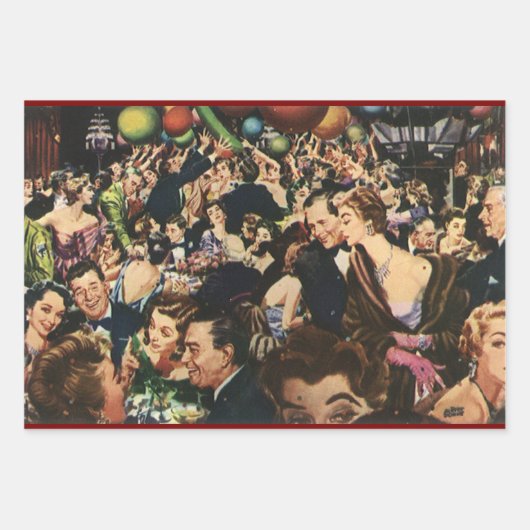 Hollywood Theme Fancy Partij met Ballonnen Inpakpapier Vel (Voorkant 3)