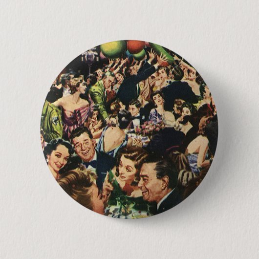 Hollywood Theme Fancy Partij met Ballonnen Ronde Button 5,7 Cm (Voorkant)