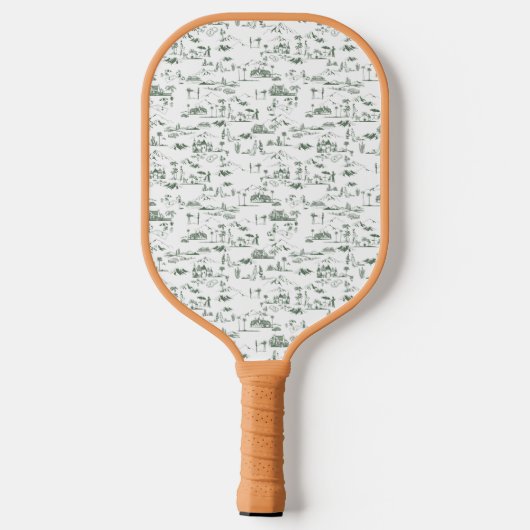 Hollywood Toile de Jouy Pink Green Pickleball Paddle (Achterkant)