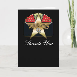 Hollywood Vintage Retro Aangepaste Dankjewel Vouwk Bedankkaart