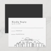 Hollywood Wedding | Stijlvolle Skyline RSVP (Voorkant / Achterkant)