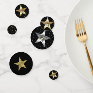 Hollywood Zwart Goud Zilver Glitter Sterren Feestj Confetti
