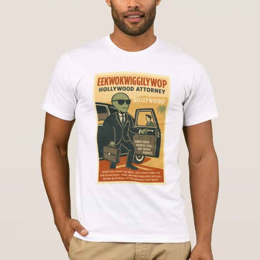 Hollywoodadvocaat Roswell Aliens 1950's Retro T-shirt (Voorkant)