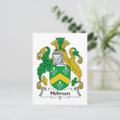 Holman Family Crest Briefkaart (Staand voorkant)
