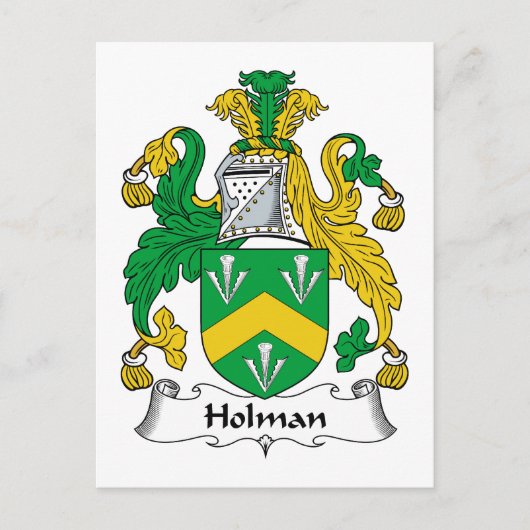 Holman Family Crest Briefkaart (Voorkant)