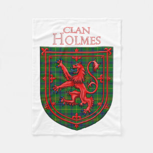 Holmes Tartan Scottish Pset Lion Rampant Fleece Deken