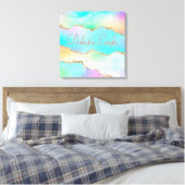 Holo Agate | Faux Iriscent Pastel Ombre Marmer Canvas Afdruk (Insitu (Slaapkamer))