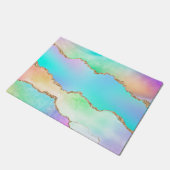 Holo Agate | Faux Iriscent Pastel Ombre Marmer Deurmat (Schuin)