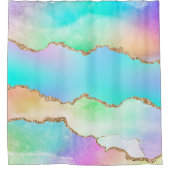 Holo Agate | Faux Iriscent Pastel Ombre Marmer Douchegordijn (Voorkant)