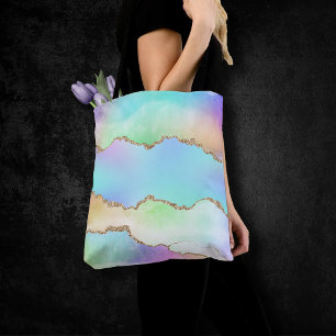 Holo Agate Faux Iriscent Pastel Ombre Marmer Draagtas