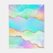 Holo Agate | Faux Iriscent Pastel Ombre Marmer Fleece Deken (Voorkant)