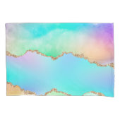 Holo Agate | Faux Iriscent Pastel Ombre Marmer Kussensloop (Voorkant)