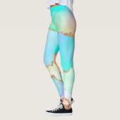 Holo Agate | Faux Iriscent Pastel Ombre Marmer Leggings (Links)
