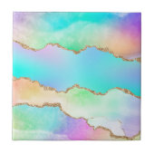 Holo Agate | Faux Iriscent Pastel Ombre Marmer Tegeltje (Voorkant)