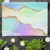 Holo Agate | Faux Iriscent Pastel Ombre Marmer Theedoek