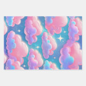 Holo Fluffy Pastel Clouds Inpakpapier Vel (Voorkant)
