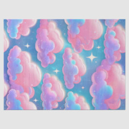 Holo Fluffy Pastel Clouds Tissuepapier