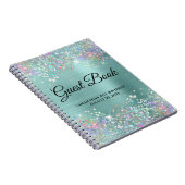 Holo Glitter Bleek Turquoise 21st Bday Guestbook Notitieboek (Rechterzijde)