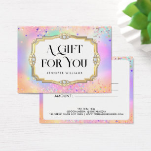 Holo Glitter Gouden Pastel Elegant Certificaat Gif Visitekaartje