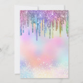 Holo Glitter Rainbow Drips 18th Birthday Kaart (Achterkant)