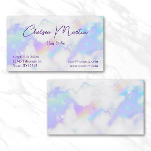Holo Marmer Glam Handgeschreven Handtekening Scrip Visitekaartje