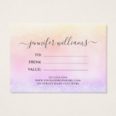 Holo Parties scintillant Élégant Certificat Cadeau (Dos)