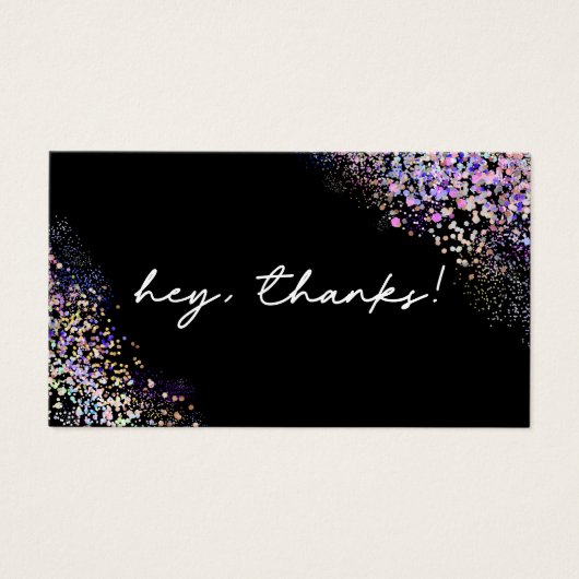 Holo Parties scintillant Merci Ajouter Logo Carte (Devant)