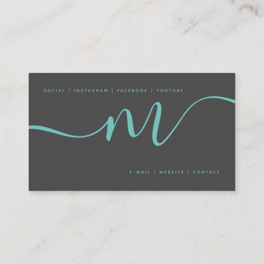HoloGlam Hologram Glitter Monogram Script Visitekaartje (Achterkant)