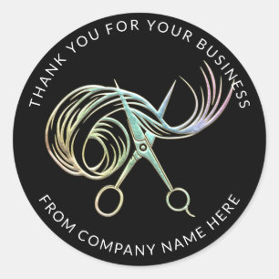 Holograaf aangepaste haarnaam Logo Dank u Ronde Sticker