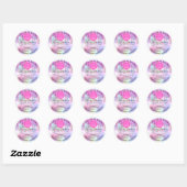Holograaf Aangepaste Logo naam Gold Drip Roze Ronde Sticker (Vel)