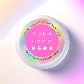 Holograaf Aangepaste Logo Naam Web Roze Moderne Da Ronde Sticker