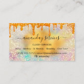 Holograaf bestuurt Mint Makeup Lashes Nails Golden Visitekaartje (Achterkant)