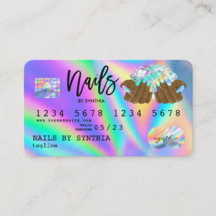Holograaf creditcard Nail Tech-manicure Visitekaartje