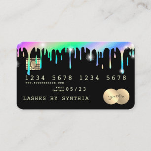 Holograaf Drips Modern Credit Kaart Style Visitekaartje