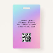 Holograaf ID Kaart Modern Employee Photo Logo QR Badge (Achterkant)