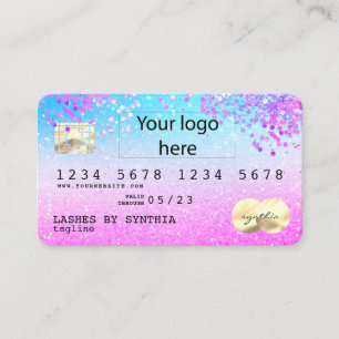 Holograaf Pastel unicorn Modern Creditcard LOGO Visitekaartje