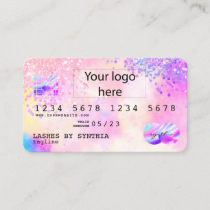 Holograaf Pastel unicorn Modern Creditcard LOGO Visitekaartje