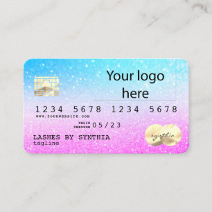 Holograaf Pastel unicorn Modern Creditcard LOGO Visitekaartje