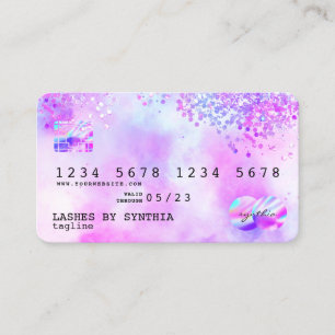 Holograaf Pastel unicorn Modern Creditcard Stijl Visitekaartje