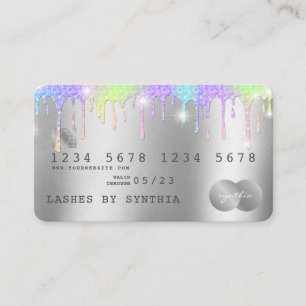 Holograaf Silver Unicorn Driving Credit Card Lash Visitekaartje