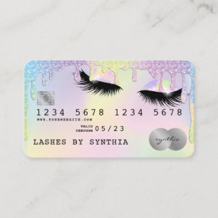 Holograaf Unicorn Modern Credit Card Lashes Visitekaartje