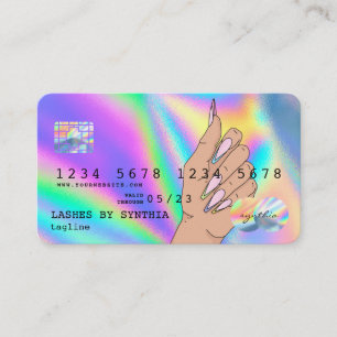 Holografen Creditcard Nail Tech add logo Visitekaartje