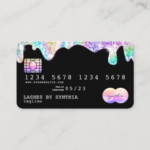 Holografen goudglitter disco Moderne creditcard Visitekaartje