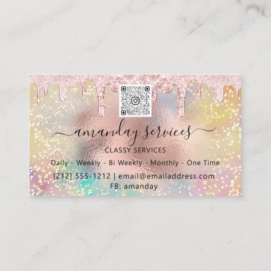 Holografen Makeup Lashes NAILS Studio Roos QRCode Visitekaartje (Achterkant)