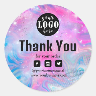 Holografie Eenhoorn Dank u Elegantie en harmonie Ronde Sticker