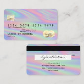 Holografie Modern Credit Kaart Stijl Logo toevoege Visitekaartje (Voorkant / Achterkant)