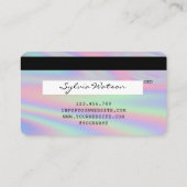 Holografie Modern Credit Kaart Stijl Logo toevoege Visitekaartje (Achterkant)