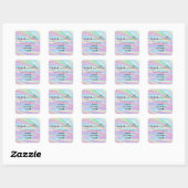 Holografie Unicorn Square Sticker (Vel)